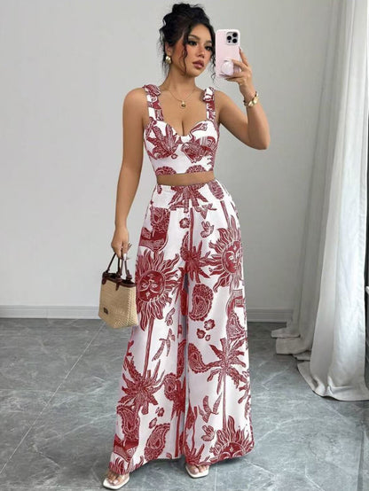 La Colección de Cynthia: Mono Sexy con Escote en V y Pierna Ancha